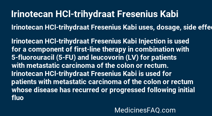Irinotecan HCl-trihydraat Fresenius Kabi