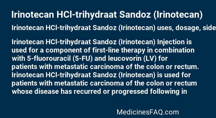 Irinotecan HCl-trihydraat Sandoz (Irinotecan)