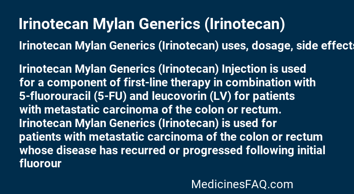 Irinotecan Mylan Generics (Irinotecan)