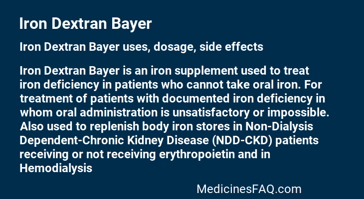 Iron Dextran Bayer