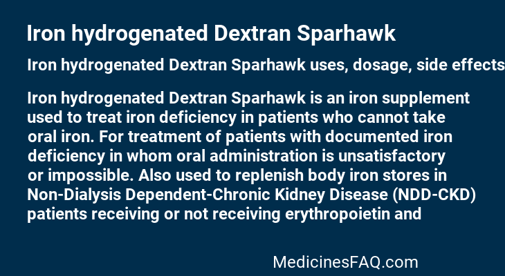 Iron hydrogenated Dextran Sparhawk