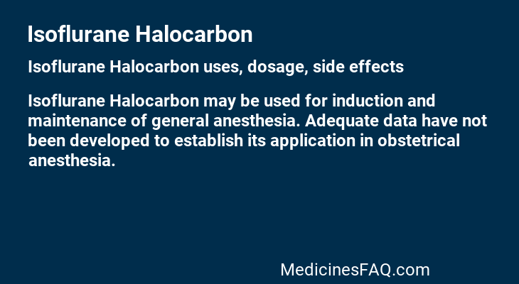 Isoflurane Halocarbon