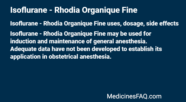 Isoflurane - Rhodia Organique Fine