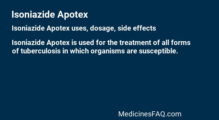 Isoniazide Apotex