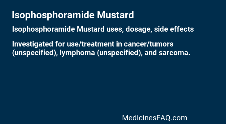 Isophosphoramide Mustard