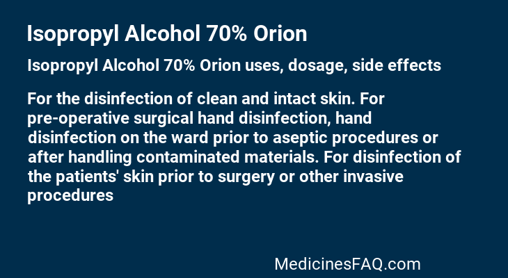 Isopropyl Alcohol 70% Orion