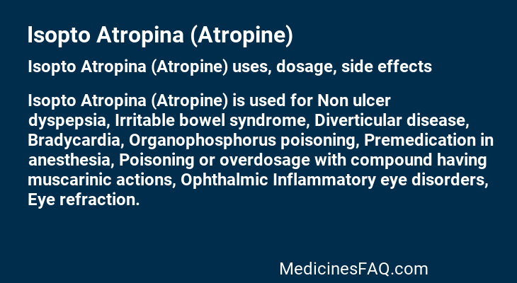 Isopto Atropina (Atropine)