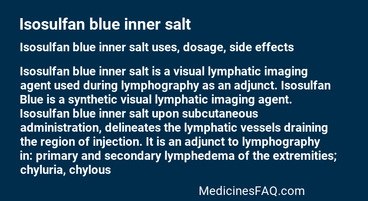 Isosulfan blue inner salt