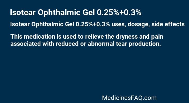 Isotear Ophthalmic Gel 0.25%+0.3%