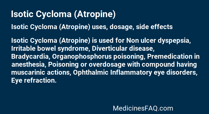 Isotic Cycloma (Atropine)