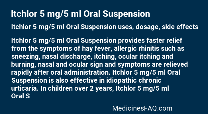 Itchlor 5 mg/5 ml Oral Suspension