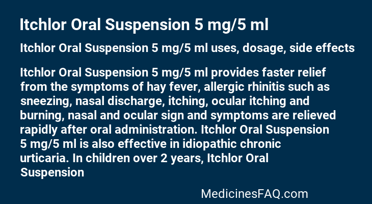 Itchlor Oral Suspension 5 mg/5 ml