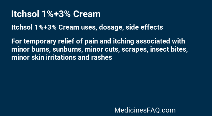 Itchsol 1%+3% Cream