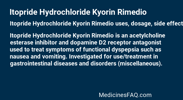 Itopride Hydrochloride Kyorin Rimedio