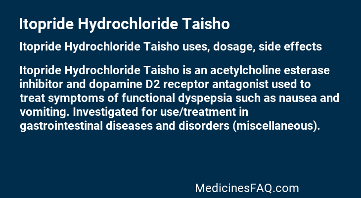 Itopride Hydrochloride Taisho