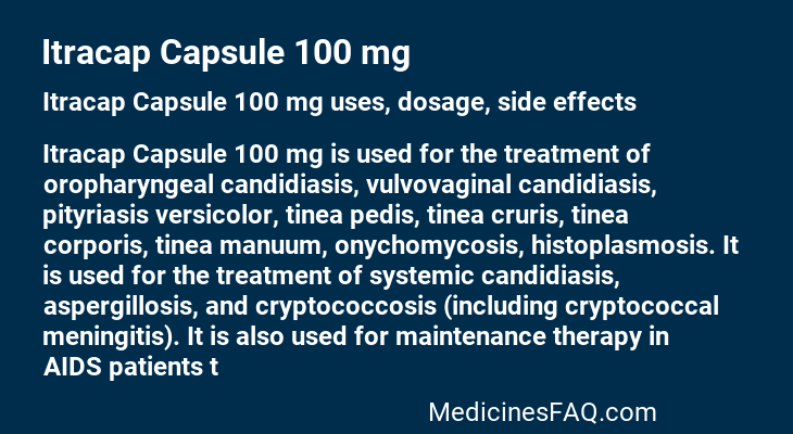 Itracap Capsule 100 mg