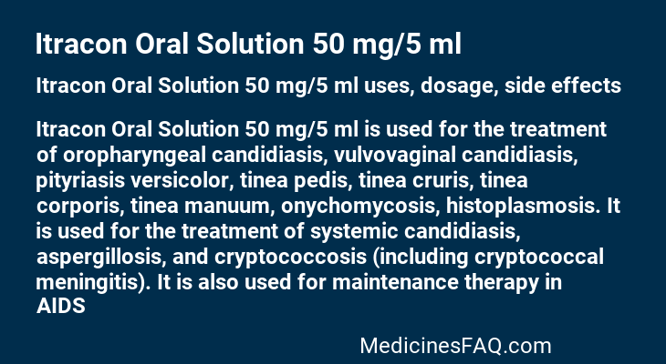 Itracon Oral Solution 50 mg/5 ml