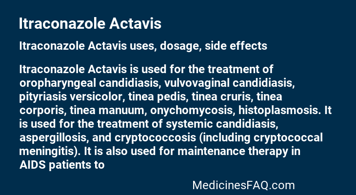 Itraconazole Actavis