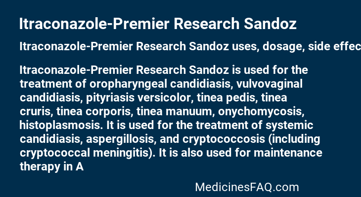 Itraconazole-Premier Research Sandoz