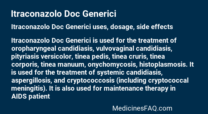 Itraconazolo Doc Generici