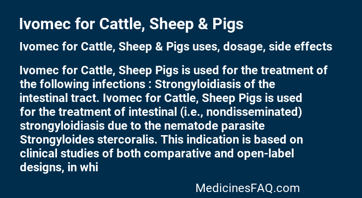 Ivomec for Cattle, Sheep & Pigs