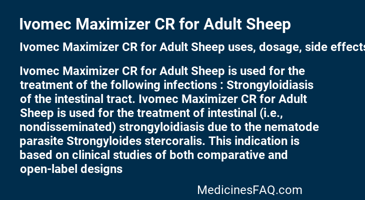 Ivomec Maximizer CR for Adult Sheep