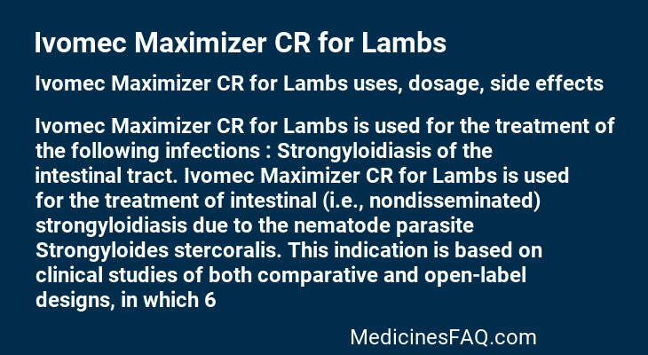 Ivomec Maximizer CR for Lambs