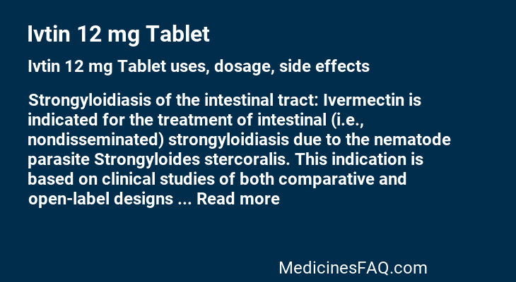 Ivtin 12 mg Tablet