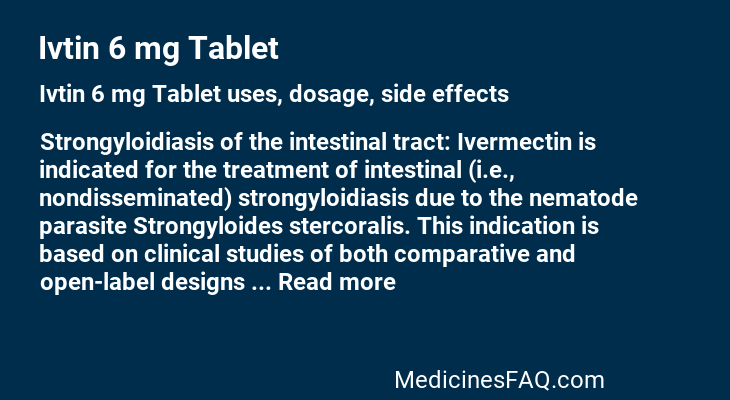 Ivtin 6 mg Tablet