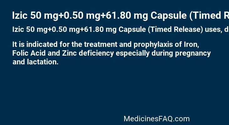 Izic 50 mg+0.50 mg+61.80 mg Capsule (Timed Release)