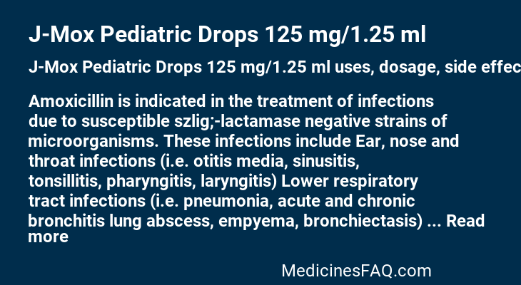 J-Mox Pediatric Drops 125 mg/1.25 ml