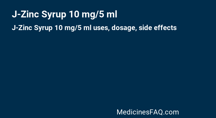 J-Zinc Syrup 10 mg/5 ml