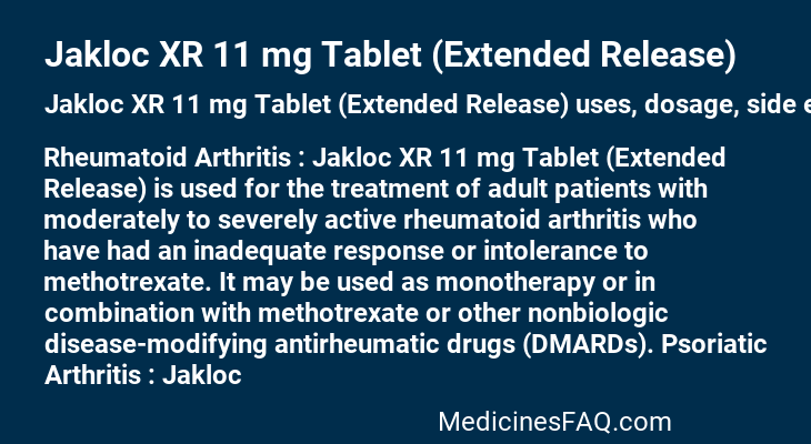 Jakloc XR 11 mg Tablet (Extended Release)