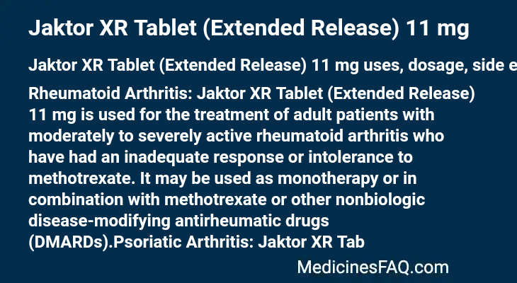 Jaktor XR Tablet (Extended Release) 11 mg