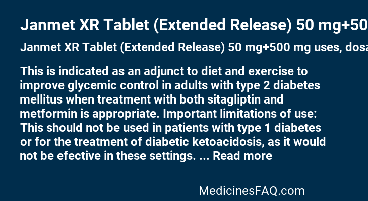 Janmet XR Tablet (Extended Release) 50 mg+500 mg