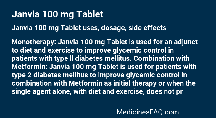 Janvia 100 mg Tablet