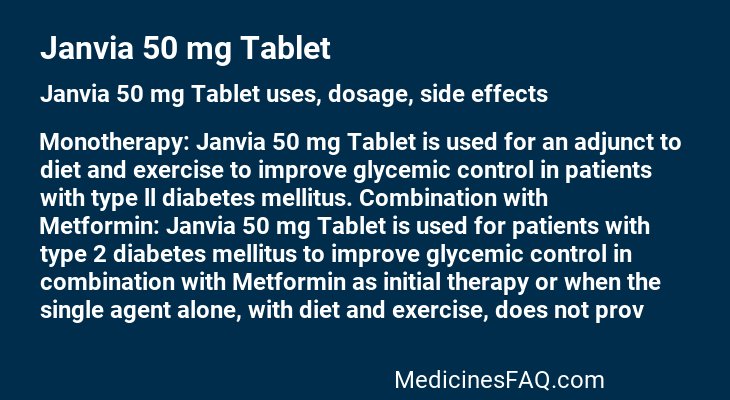 Janvia 50 mg Tablet