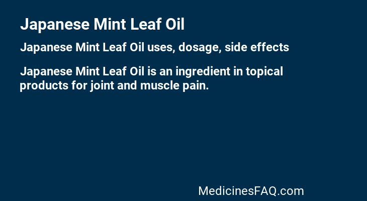 Japanese Mint Leaf Oil