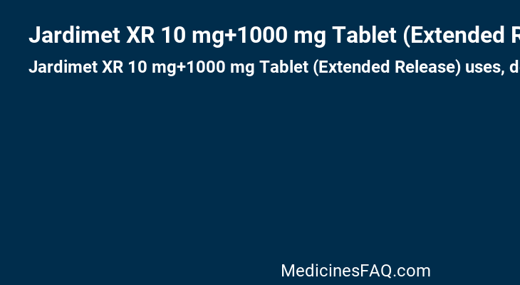 Jardimet XR 10 mg+1000 mg Tablet (Extended Release)