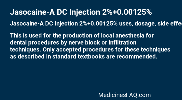 Jasocaine-A DC Injection 2%+0.00125%