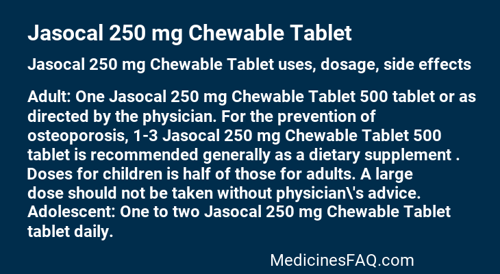 Jasocal 250 mg Chewable Tablet