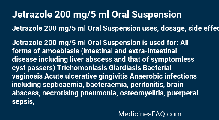 Jetrazole 200 mg/5 ml Oral Suspension