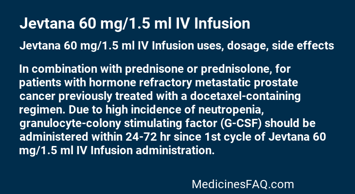 Jevtana 60 mg/1.5 ml IV Infusion