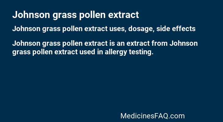 Johnson grass pollen extract