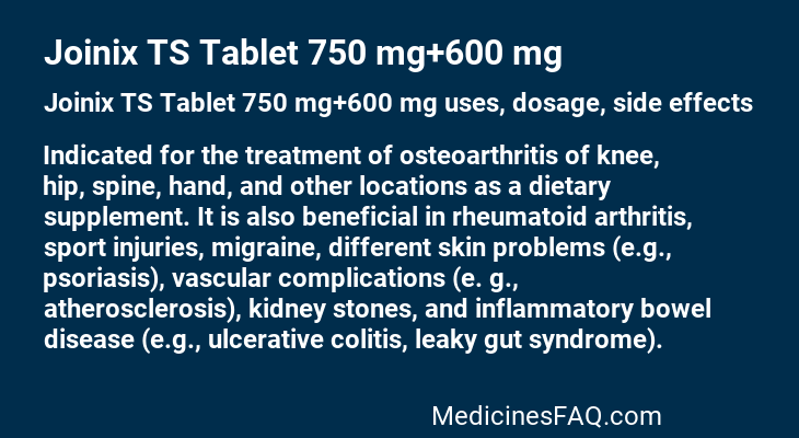 Joinix TS Tablet 750 mg+600 mg