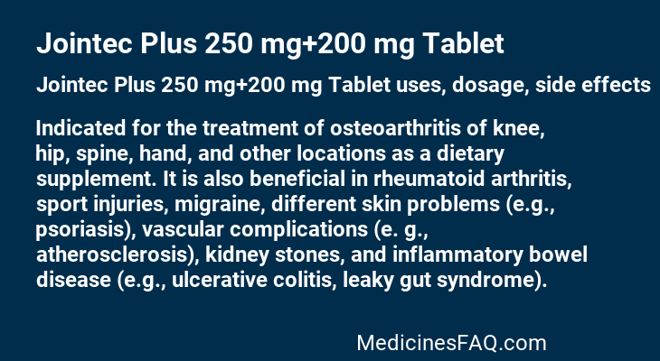 Jointec Plus 250 mg+200 mg Tablet