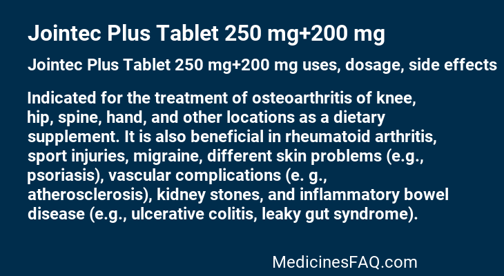 Jointec Plus Tablet 250 mg+200 mg