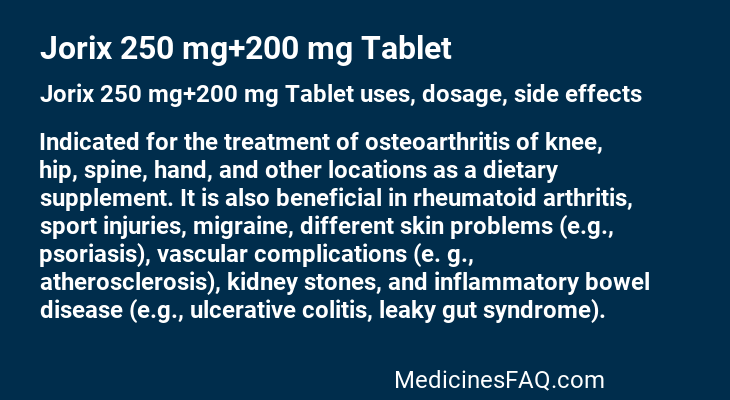 Jorix 250 mg+200 mg Tablet