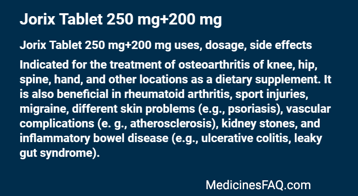 Jorix Tablet 250 mg+200 mg