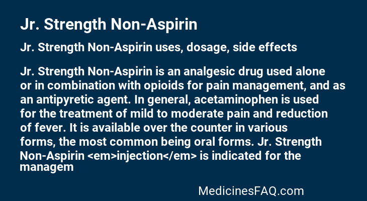 Jr. Strength Non-Aspirin